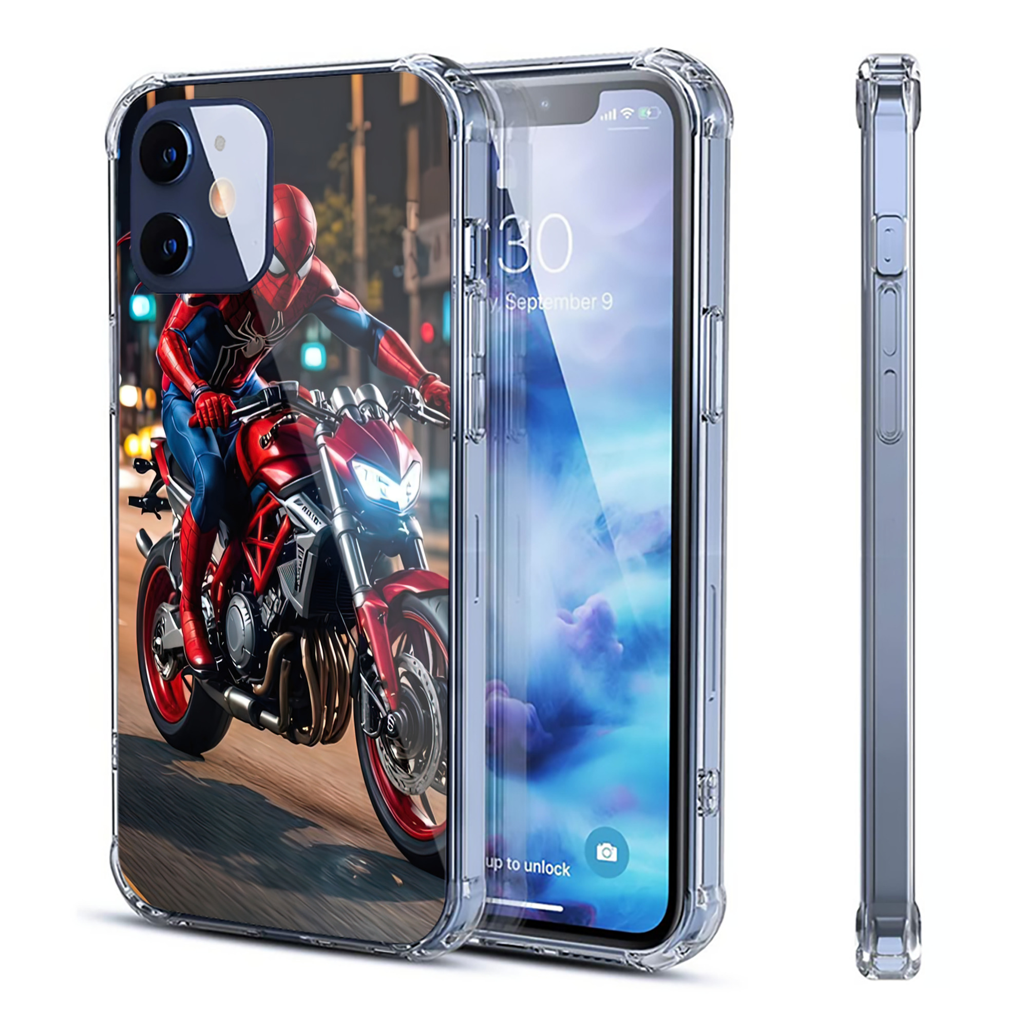（画像用） Spider Man スパイダーマン 【iPhone 12シリーズ対応】透明スマホケース（クリアソフトケース）